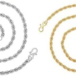 Combo CHAIN Designer Chain Heavy Chain Gold plated Chain (24") for Mens and Boys…-image-11