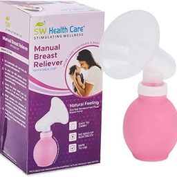 SW Health Care Baby Manual Silicone Breast Pump, Manual Nursing Strong Suction Reliever Breast Pumps, Breastfeeding Tool, Breast Pump Accessories (Pack of 1) (Blue & Pink)-15