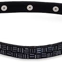 Women's Western & Ethnic One Piece Classic Embellished Lace Adjustable Elastic Stretchable Stylish Fancy Accessories Girl Belts With Button Closure Ladies Belt For Women (Classic Black)-image-88