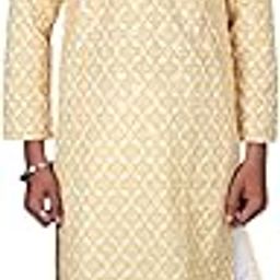 Men Yellow Colour Co-Order Kurta-image-13