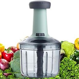 New Manual Hand Press Push Chopper with 4 Blades for Effortless Chopping Vegetables & Fruits Chopper Mixer Cutter to Cut Onion, Salad, Tomato, Potato Indian Multicolor (725 ML)-67