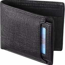 Sizzers Men Casual Black Artificial Leather Wallet || Ultra Strong Stitching || Credit Card Slots || Currency Compartments || Protected Mini (6 Card Slots) (Black)-picture-48