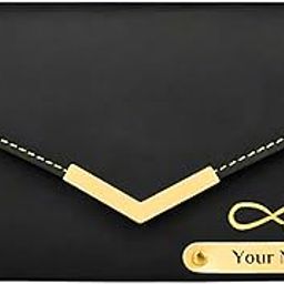 Personalized Leather Clutch for Women | Custom Name & Charm | 3-Fold Ladies Wallet | Stylish Purse Gift for Girlfriend, Wife, Mother & Sister | Multi-Compartment Wallet (Black)-image-7