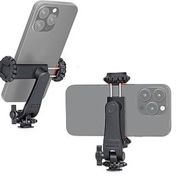 Zeadio Smartphone Tripod Mount Adapter, Cell Phone Tripod Holder Clamp with Triple Cold-Shoe Mount for All iPhone and Android Smartphones Light Microphone etc-11