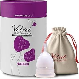 Velvet Reusable Menstrual Cup for Women - Medium Size with Pouch|Ultra Soft, Odour and Rash Free|100% Medical Grade Silicone |No Leakage | Protection for Up to 8-10 Hours | Medium.-image-90