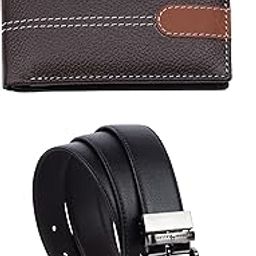 Swiss Classic Brown Leather Wallet & Black/Brown Reversible Belt Combo Gift Box for Men-image-11