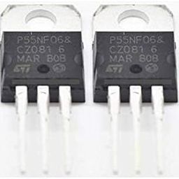 RASHRI N-Channel Power MOSFET Transistor, P55NF06, 50A 60V, TO-220 Package (2)-10