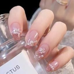 Styfy Press On | Stick On Fake Nails | Artificial Designer With 24 Pcs Jelly Glue on False Nail Including Manicure Kit - Blurry Mist-10