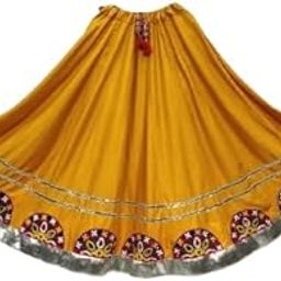 Women’s Fully Stitched Pure Cotton Reyon Readymade Traditional Mirror Work Lehenga Choli Navratri special choli Chaniya with Ghaghra Dhupion Silver Lace-image-7