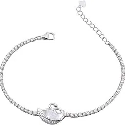zalkari Silver Swan Tennis Bracelet-picture-6