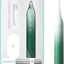 SmartSonic+ Electric Sonic Toothbrush,High Power Rechargeable Toothbrushes,Rechargeable and Water Resistant(Green)-image-18