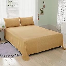 Burfi Style Microfiber Bedsheet for Double Bedsheet with 2 Pillows Covers 90x100 Inches (Beige)-13