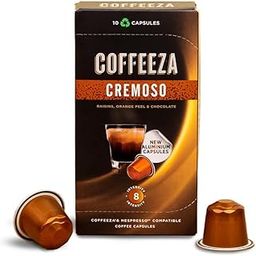 COFFEEZA Cremoso Aluminium Coffee Capsules, Intensity 8/10 - Nespresso Compatible Coffee Pods (Box Of 10), 90 Gram-picture-32