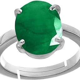Certified Natural 3.50 Carat Zambian Emerald Panna Silver plated Astrological Purpose Adjustable Ring for Women's and Men's LAB -CERTIFIED-image-46