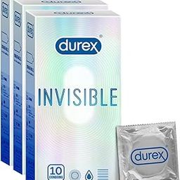 Durex Invisible Super Ultra Thin Condoms for Men – 10 Count Pack of 3-23