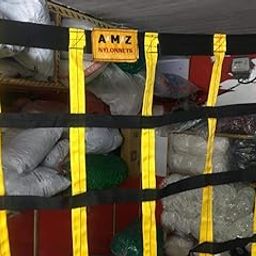 AMZ SPORTS NETS Container Cargo-NET Stripes 8FTx 8FT Heavyduty Stripes is Used-picture-2