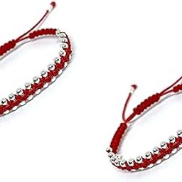 2 PCs Handmade Beaded Nazaria/Nazar Bracelet cum Anklet Set- Black & Red Thread Anklet/Bracelet Set-image-21
