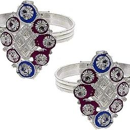 jewellery attractive blue and purple stone silver finish bichhudi for woman.-image-71