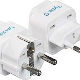 Ceptics European Travel Plug Adapter - Light Weight, Schuko Type E/F - Ultra Compact - India to Most of Europe - CE Certified - RoHS Compliant (EU-2SET)-15