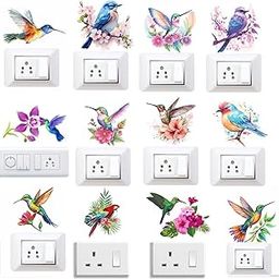 CVANU Set of 12 Beautiful Birds Picture Printed on Vinyl Sticker for Switch Board Sticker Decal (4.1inchX4.2inch)_S390-image-46