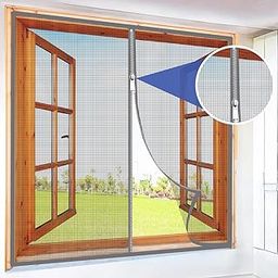 Mr. Right Mosquito Net for Windows with Zip (120x120 CM), Fiberglass Mesh, Pre-Stitched with Installation Kit (Grey)-17