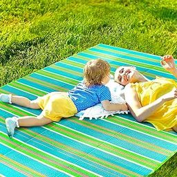 GLOW HOME Chatai Mats for Home 3x6 Feet Sleeping Mat for Floor - Foldable Plastic Mat for Sleeping on Floor with Handles, Blue-5