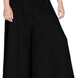 Women's Girls Black Flayer Salwar Rayon Palazzo-image-1