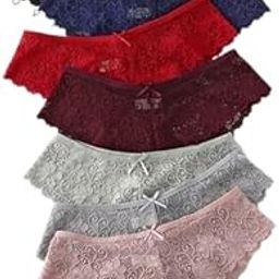 Women's Lace Panties Combo –3 | Mid-Rise Hipster Briefs | Stretchable, Comfy, Transparent Floral Lingerie | Breathable, Seamless, Cotton Feel Underwear Knickers for Women-picture-15