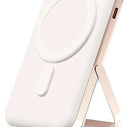 POWERUP PowerMag Stand 10000mAh Mag-Safe Power Bank, 15W Fast Wireless Charging | Strong Magnetic Hold | Ultra-Slim 22.5W Fast Charing Type C Port Compatible with Wireless Charging Phones (White|Gold)-picture-16