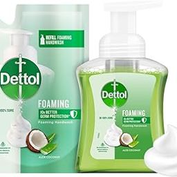 Dettol Foaming Handwash Pump + Refill Combo, Aloe Coconut (250ml + 200ml) Rich Foam Moisturizing Hand Wash Soft on Hands-image-81