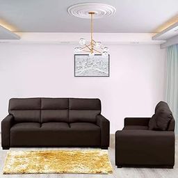Blisscraft Nicester 5 Seater 3+2 Leatherette Sofa Set (Brown)-image-36