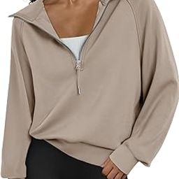 Womens Oversized Sweatshirts Half Zip Pullover Long Sleeve Quarter Zip Hoodies Teen Girls Fall Y2K Clothes-image-45