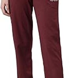 Regular Fit Elastic Waistband Cotton with Drawstring, Text Print and Side Pockets Track Pant for Women's - Alena Track-33
