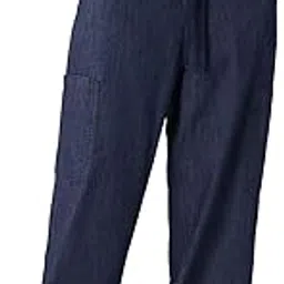 the souled store Denim Pants: Raw Blue Women and Girls Drawstringed Solid Straight Fit Cotton Jeans-picture-29