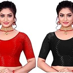 Combo of Dobi Designer HaIf Sleeve Blouses for Women (Pack of 2)-image-99
