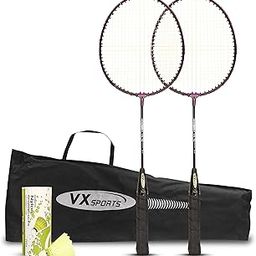 Vector X VXB-10 Aluminum Badminton Racket Pack of 3 Pieces Nylon Shuttles with Full-Cover Set-30