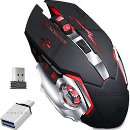Wireless Gaming Mouse Rechargeable, 2.4Ghz, Color Changing 6 Buttons DPI 1200/1600/2400 for Pro Game Notebook, PC, Laptop, Computer (Multicolor)-31