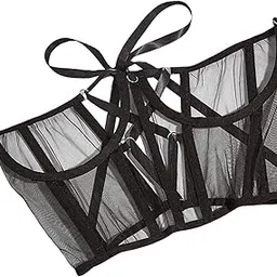 snappsy Fashion Lace Corset Wide Waist Belt Mesh Adjustable Lace up Tied Dress Belts-picture-21