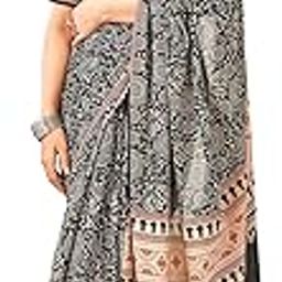 Women's Pure Cotton Printed Saree With Unstitched Blouse Piece-picture-53