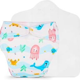 SuperBottoms Freesize UNO SuperSoft Cloth Diaper (with Velcro) | Reusable, Adjustable Cloth Diaper for Babies | Dry Feel Comfort | Fits from 3 Months to 3 Years | Washable & Rash-Free | Bubble Buddies-8