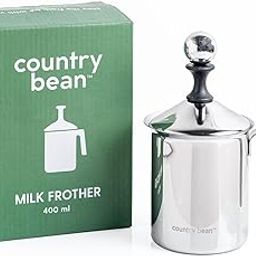 Country Bean Stainless Steel Milk Frother, for Hot and Cold Coffee, Coffee Foam Maker, Double Froth Pump (400Ml)-image-40