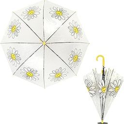 19Inches Automatic Printed Umbrella for Kids, Stylish & Cute Child Safe Umbrella for Rain-(Transparent Sunflower)-image-83
