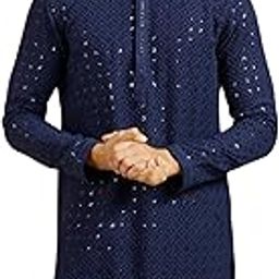 diwas by manyavar Men's Viscose Embroidered|Sequined Kurta (1pc)-picture-42