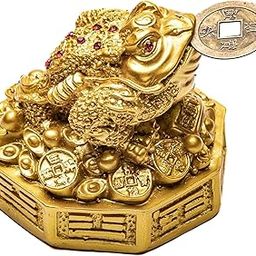 Plus Value Feng Shui Lucky Three Legged Money Frog with Coin in Mouth Toad Good Luck, Wealth, Prosperity, Success, Happiness, Positivity Home Office Decor Gifting (Golden, 3 Inches, Showpiece Statue)-image-57