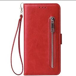 TELETEL Zipper Series Flip Mobile Cover Pu Leather | Card & Cash Pockets | Magnetic Loop | Front Zip Lock Wallet Case (Red) for Samsung Galaxy F62-image-21