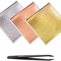 A.S.K 300 Sheets Gold Leaf, 3 Colors of Gold Foil Sheets Gold Leaf Copper Sheet Gold Paper for Art, Crafts Decoration, Painting, Gilding Crafting, Nail Arts, Size 3.15 by 3.35 Inches-image-28