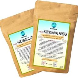 MANTHRAM Hair Removal Powder - 5 Minute Painless Herbal hair removal Powder Instant Hair Removal All Skin Types Hands, Legs, Underarms, Natural & Organic Hair Removal Powder For both Men and Women-image-89