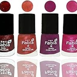 SMC Fabia Platinum Collection 6 ml each Set of 6 High Shine Long Lasting Nail Polish Colors,03567-11