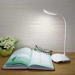 XZOANMOL Rechargeable LED Touch On/Off Switch Desk Lamp Children Eye Protection Student Study Reading Dimmer Rechargeable Led Table Lamps USB Charging Touch Dimmer, White, Pack of 1-image-58