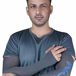 UV Protection Arm Sleeves with Thumb Holes, Nylon Sun Protection Hand Cover for Running and Cycling, Unisex Dragon Printed-image-69